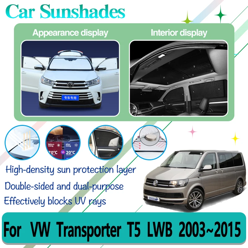 Per Volkswagen Vw Transporter Caravelle Multivan Doubleback T5 Lwb 2003 ~ 2015 Ombreggiatura Finestrino Auto Protezione Solare Accessori Auto