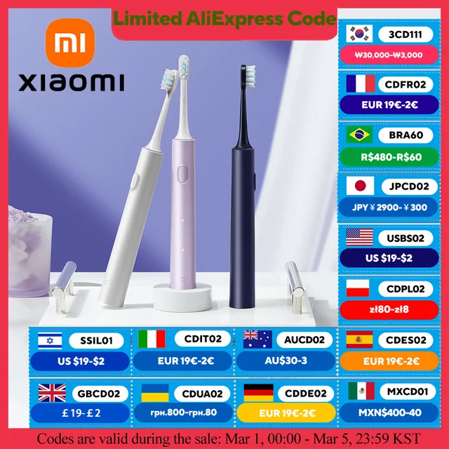 XIAOMI MIJIA Electric Sonic Toothbrush T302 USB Charge Rechargeable For Adult Waterproof Electronic Whitening Teeth Tooth Brush 1