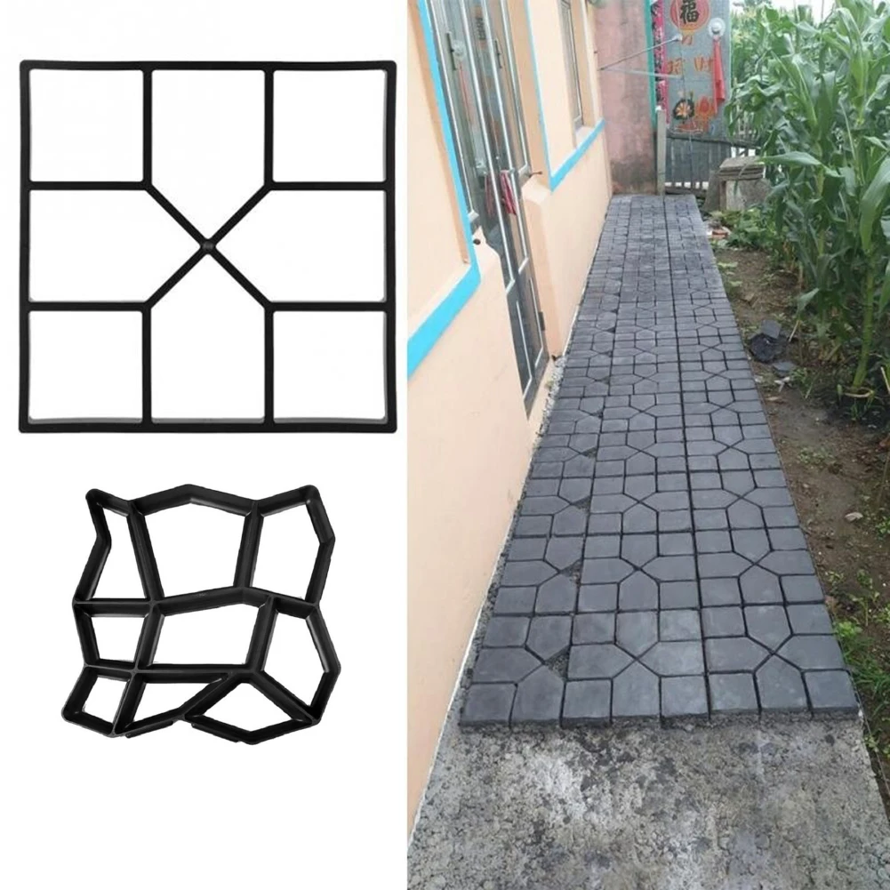 Practical DIY Paving Cement Brick Stone Road Concrete Path Maker Mold Garden Floor Walk Pavement Mold Supplies