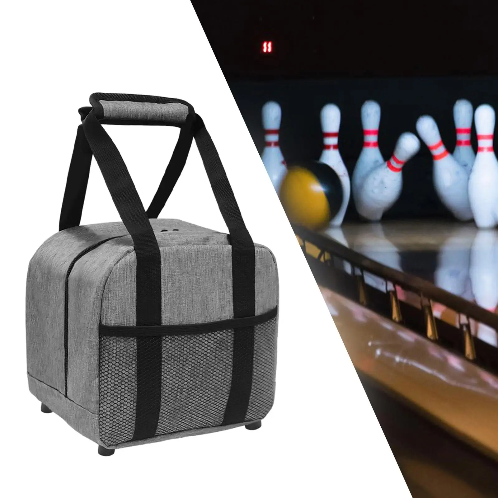 Bowling Ball Bag Container Case Oxford Fabric Bowling Carrying Bag Single Bowling Tote for Outdoor Sports Training Women Men