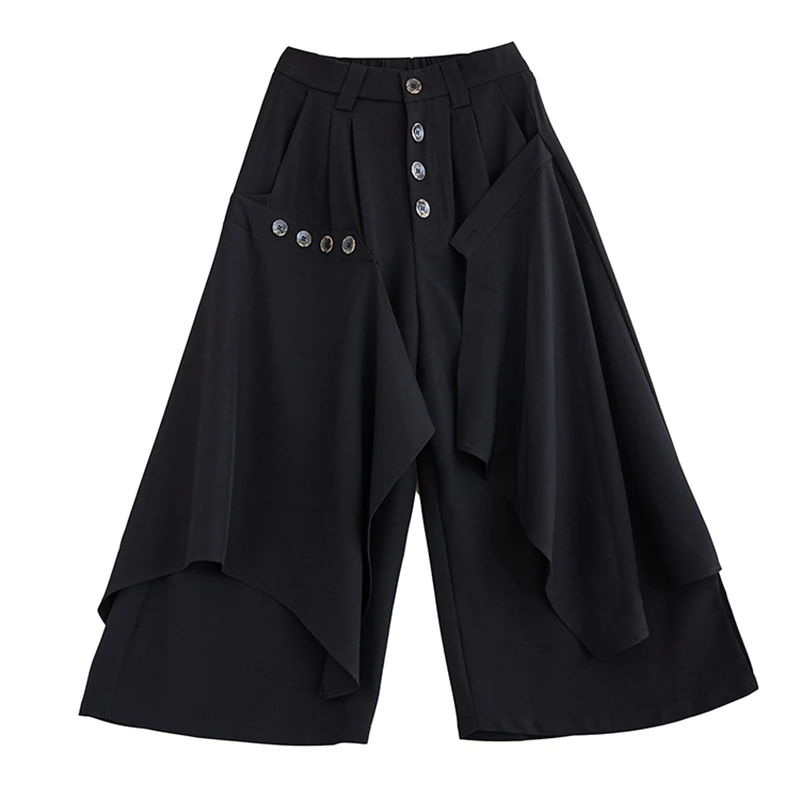 k Design Casual Pants Asymmetrical Skirt Pants Faionable Wide Leg Pants Summer New Arrival Versatile High Waist Long Pan...