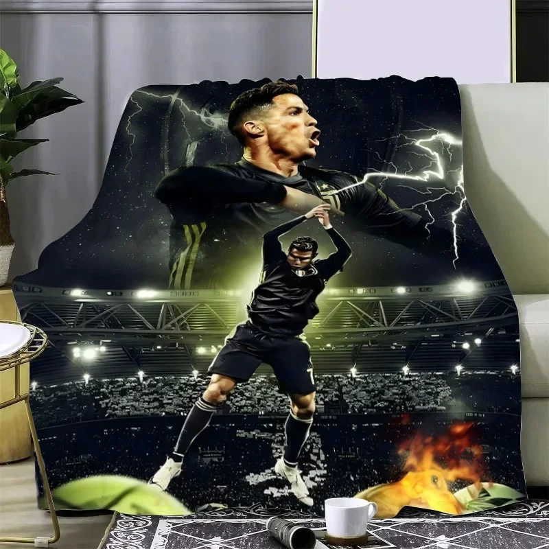 Football star printed picnic blankets r-ronaldo m-massis warm blanket soft and cozy blanket home travel birthday gift 6