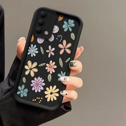 Luxury Shockproof Matte Floral Pattern Phone Case for OPPO A5s (AX5s) (Black - 1150)
