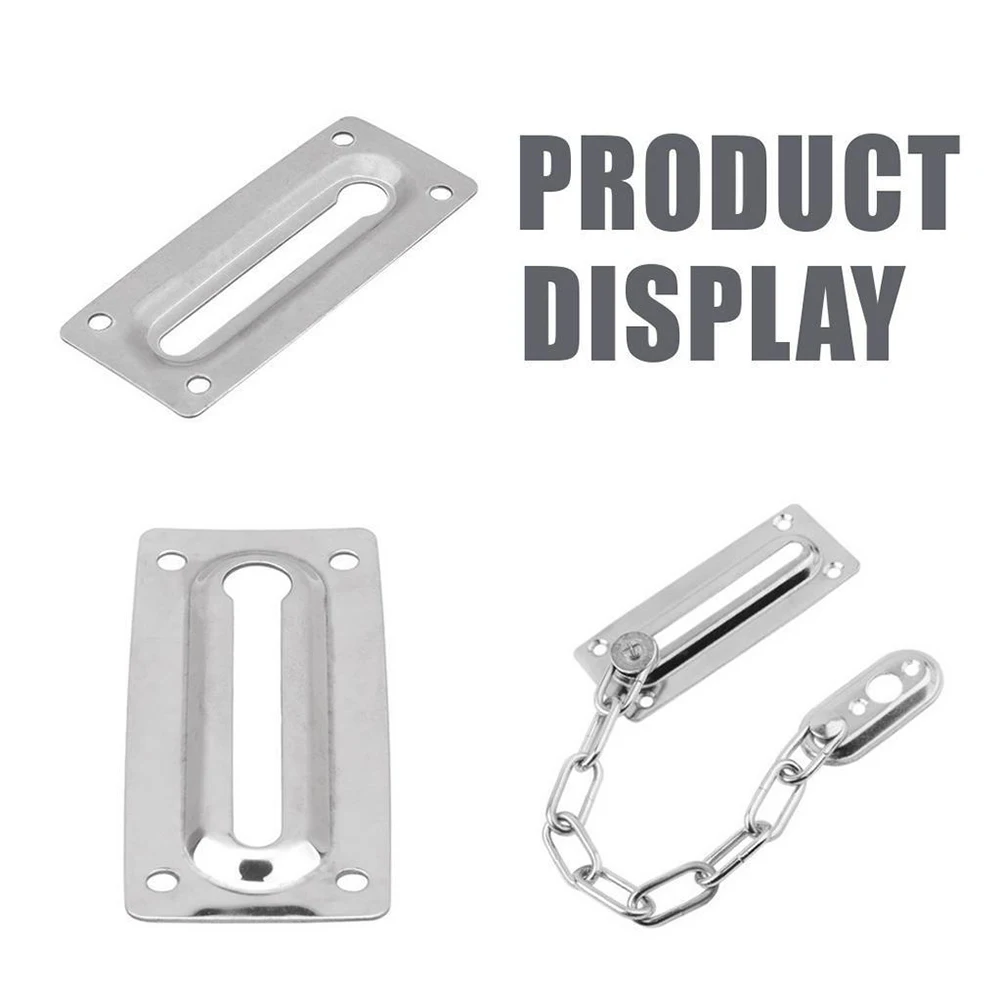Security door chain 1pc Home Office Lock Guard Latch Stainless Steel Silver Sliding Fastener for Home Door Lock Hardware