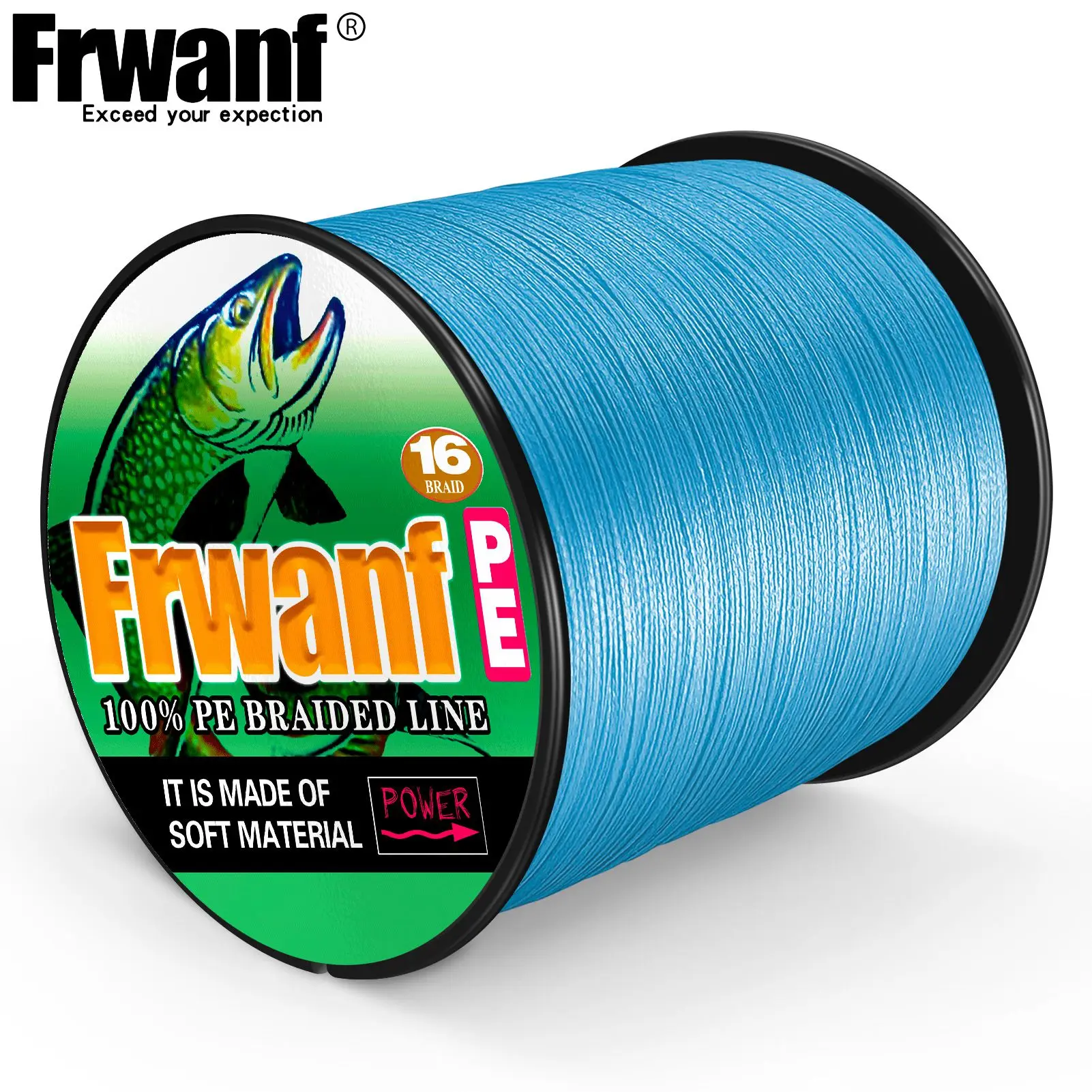 Premium 16-Strand Braided Fishing Line - Hollow Core, Abrasion Resistant PE for Freshwater & Saltwater