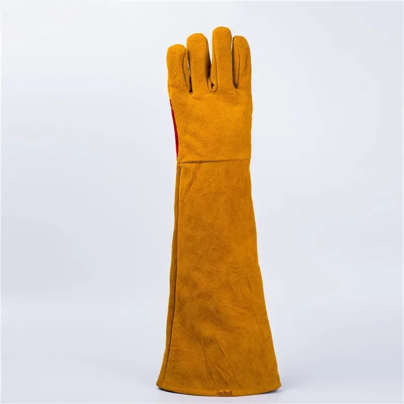 Long Sleeves Leather Welding Heat Resistant Stove Fire and Barbecue Glove Garden Pruning Puncture Resistant Pet Bite Gloves 5