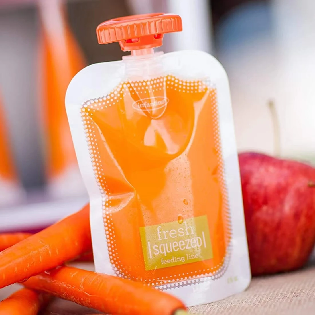 

10Pcs Baby Fruit Vegetables Puree Food Storage Bag Can Repeatedly Use Baby Kitchen Dispenser Complementary Food Squeeze Bags