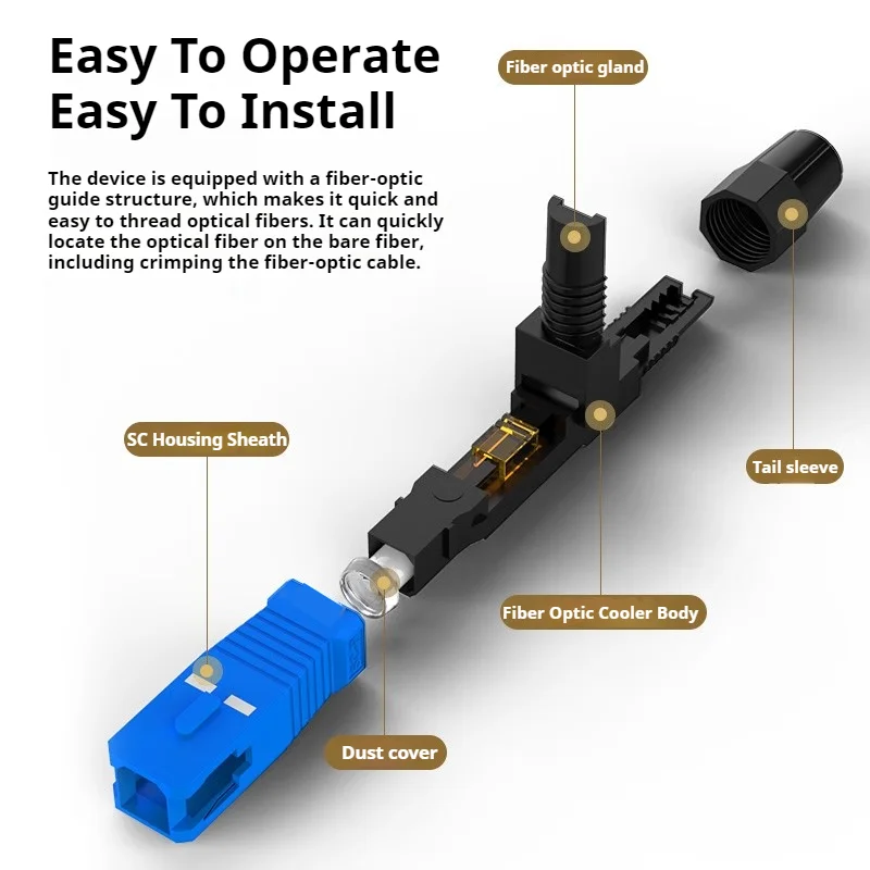SC APC/UPC Quick Field Assembly FTTH Embedded Fiber Optic Quick Connector SC APC SM Fiber UPC Cold Connector fiber optic adapter