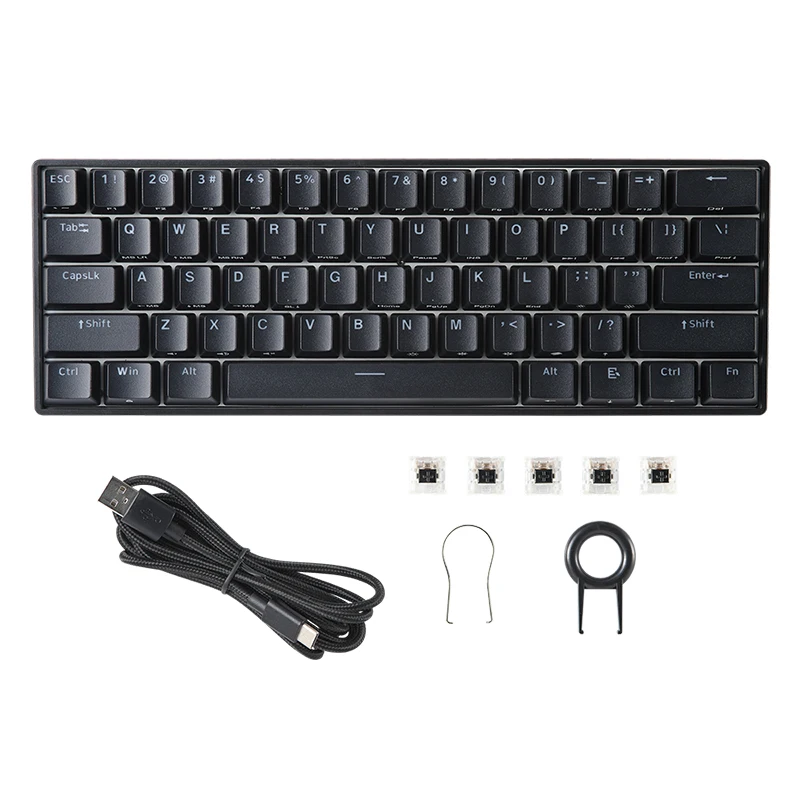 MADCATZ S.T.R.K.E.6 기계식 키보드, 61 키 전체 키, 충격이 없는 무선 키보드, 핫 스왑 RGB 라이트, E스포츠 게이머 키보드