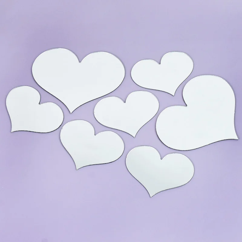 10PcsLoveHeartMirrorWallStickersAcrylic3DArtWallDecalsDIY