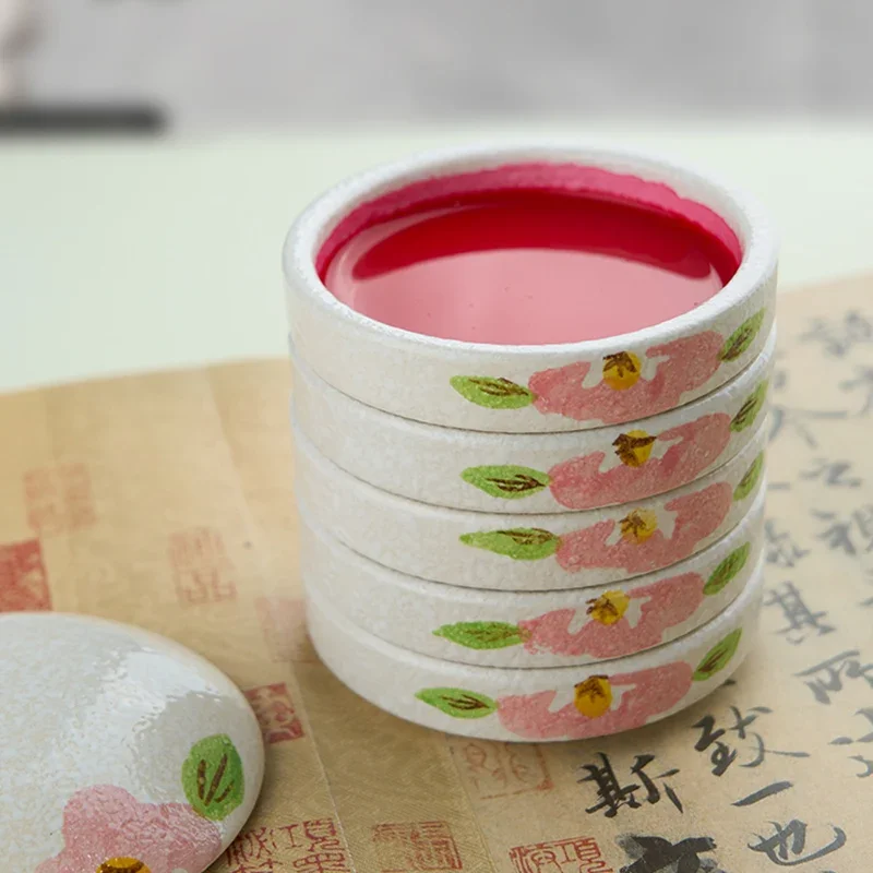 Ceramic Pallets Watercolor Paint Palette Five Layers Cover Practical Art Oil Painting Tray Pigment Disc Colour Mixing Tray