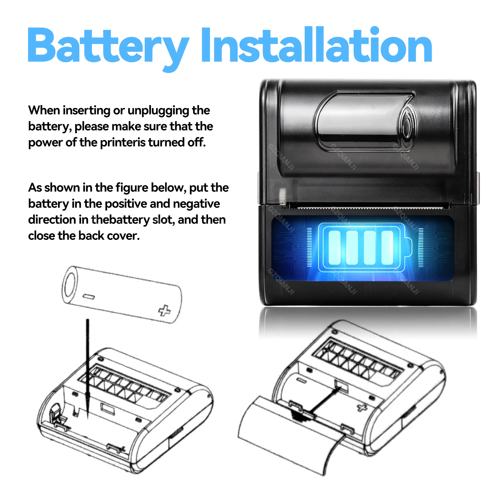 58MM Mini Portable Thermal Printer For Phone IOS Android Computer USB Bluetooth Bill Ticket Printing Small Business Impresora