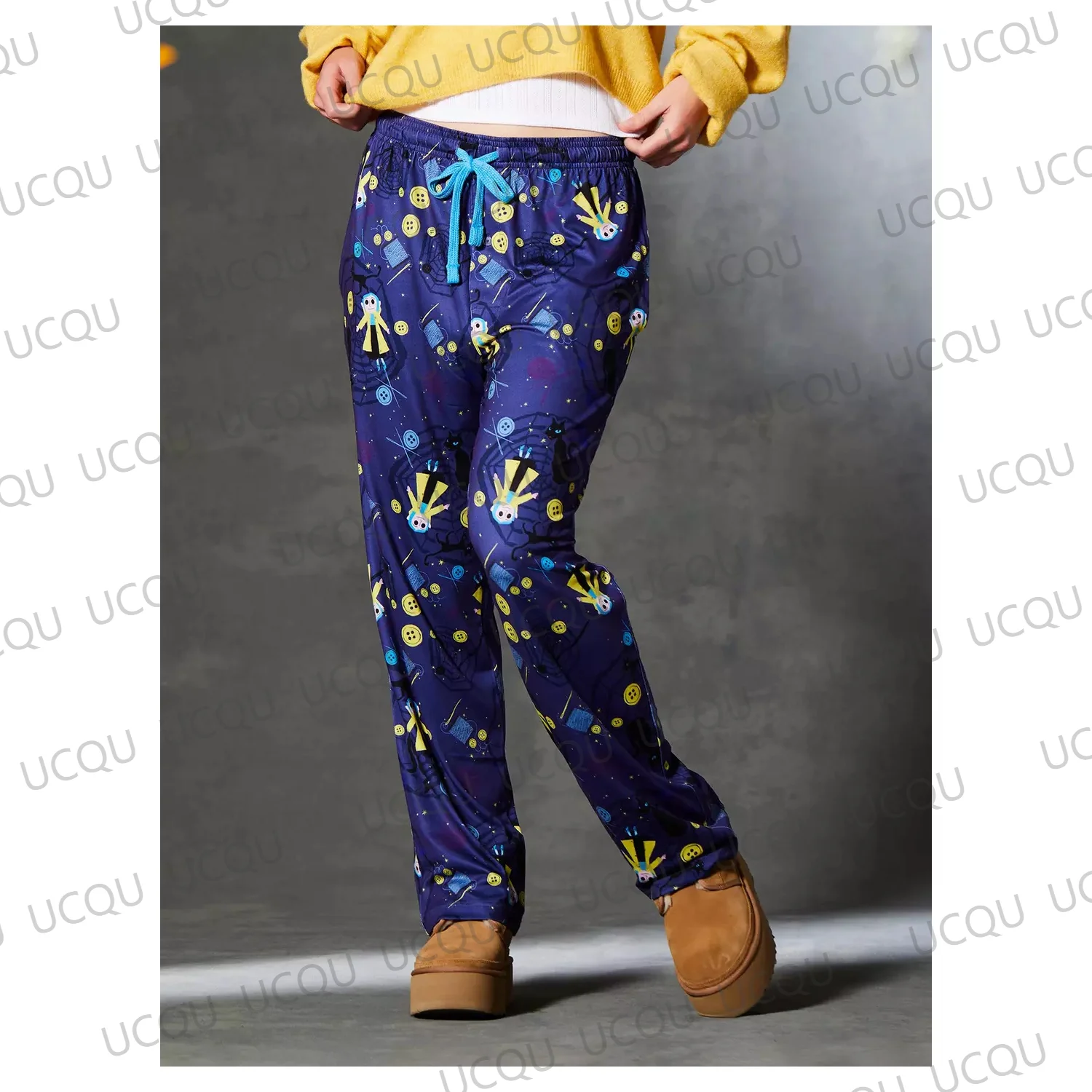 Coraline Buttons & Coraline Doll Allover Print Sleep Pants Oversized Pajama Pants 3D Printed