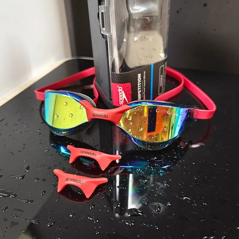 2300 black and red electroplated swimming goggles