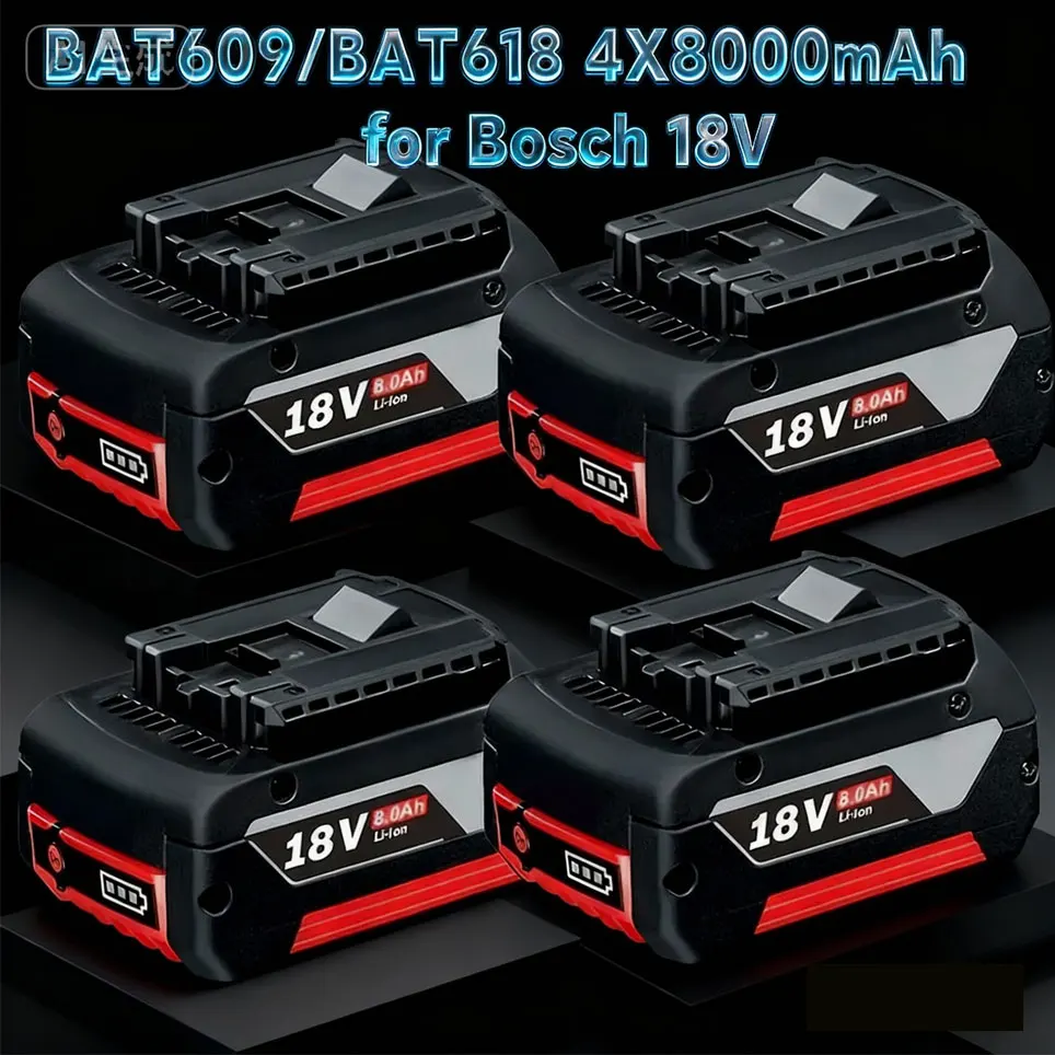 2X 8,0Ah 6,5Ah Für Bosch 18V Professional BAT618 Akku GBA GSR GSB BAT609 BAT620 2X 8,0Ah 6,5Ah Für Bosch 18V Professional BAT618 Akku GBA GSR GSB BAT609 BAT620