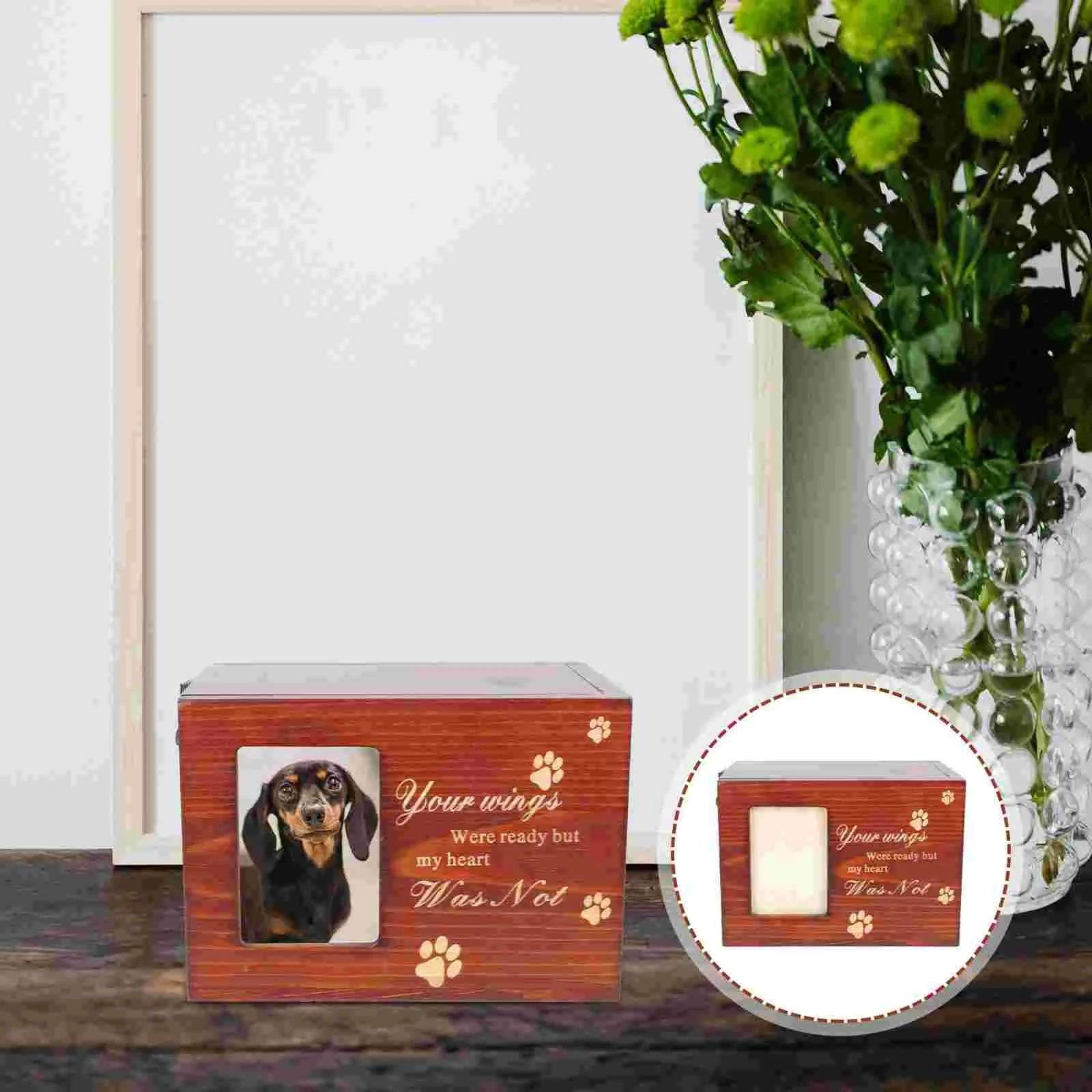 Cremation Urn Pet Cinerary Casket Wood Memorial Box Ashes Keepsake Small Animals Pet Cats Dogs Funeral Supply