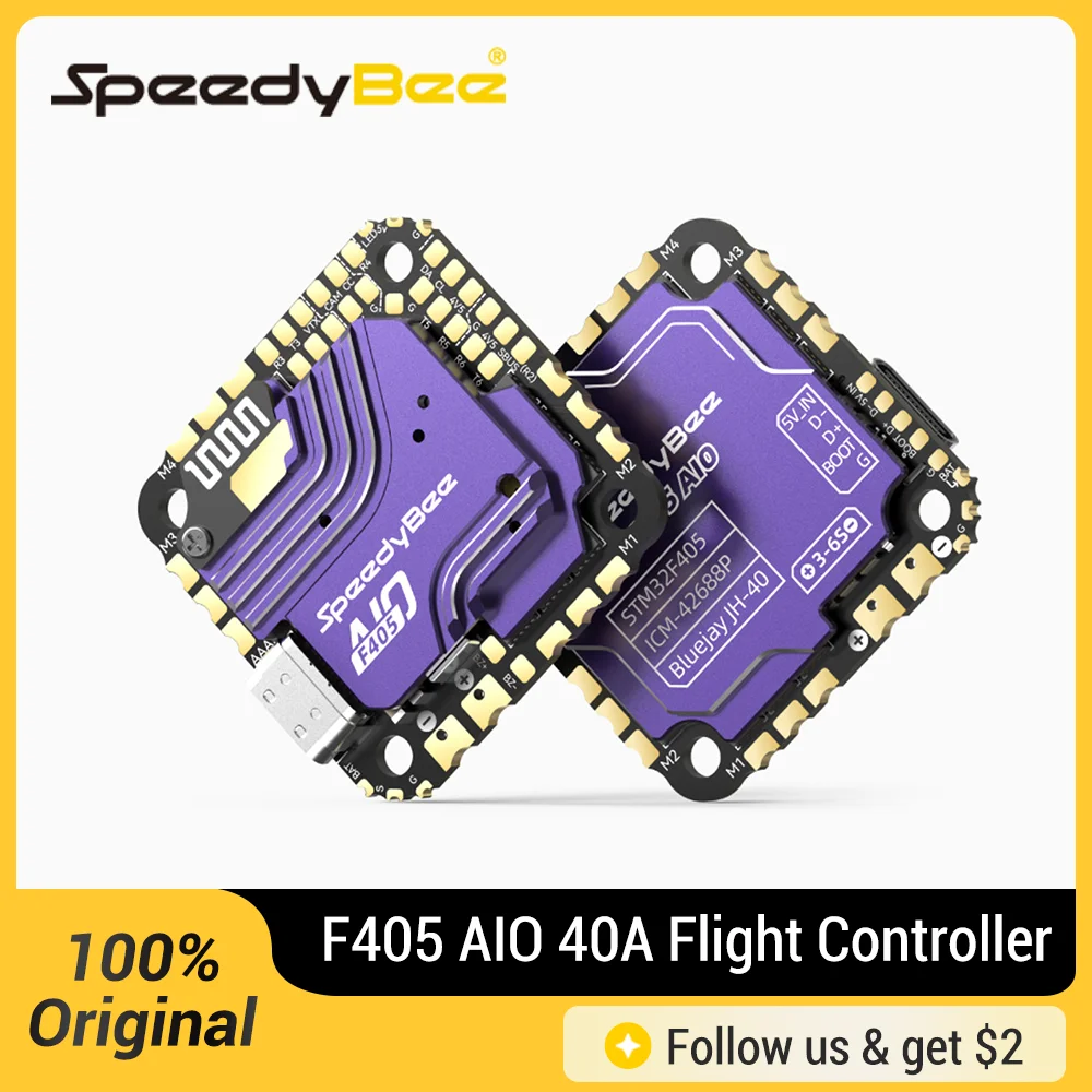 SpeedyBee F405 AIO 40A 25.5x25.5mm 3-6S Flight Controller for DJI O3 RunCam Link Caddx Vista FPV Freestyle Drones DIY