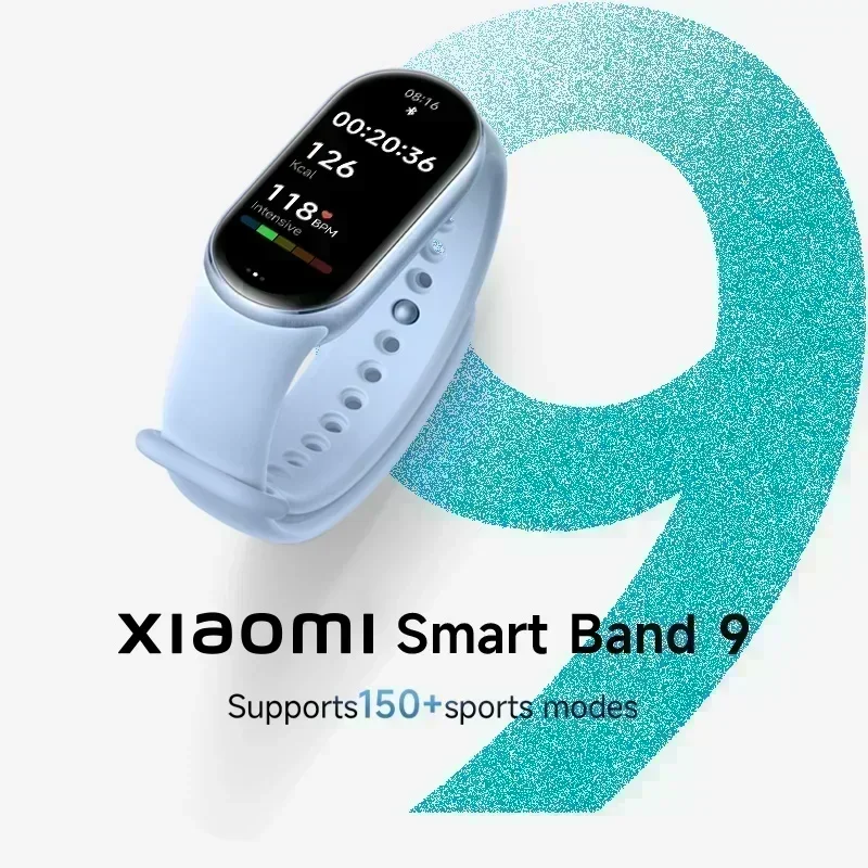[World Premiere]Global Version Xiaomi Smart Band 9 21-day Life 1.62" AMOLED Display 150+ Sports Modes Sleep Monitoring 5