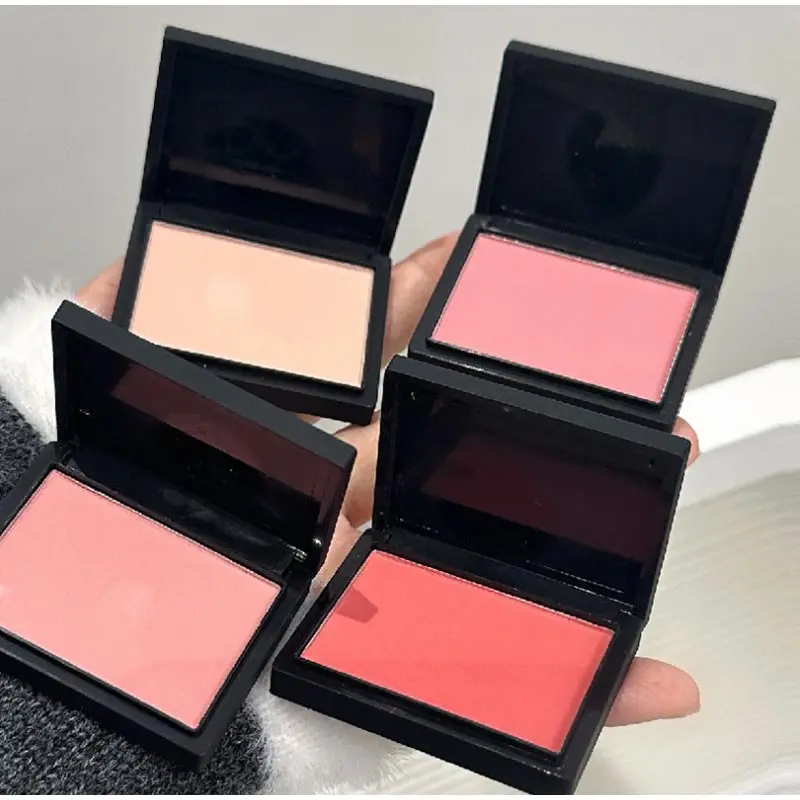 1pcs Monochrome Matte Blush Palette Delicate Natural Cheek Facial Rouge Plate Lasting Color High Pigmented Powder Blusher Disk 5