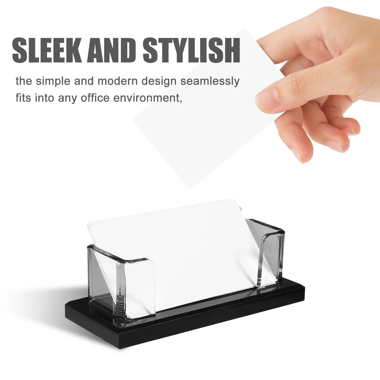 아크릴 명함꽂이, 데스크용 투명 카드 스탠드, 고투명 전면 디스플레이 공간, 사무실 접견실용