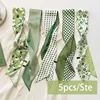5pcs/set Series Silk Satin Scarf Women Cloth Hair Bands Headdress Accessories Lady Scarves Ribbon Neck Ties for Bag Handle 6
