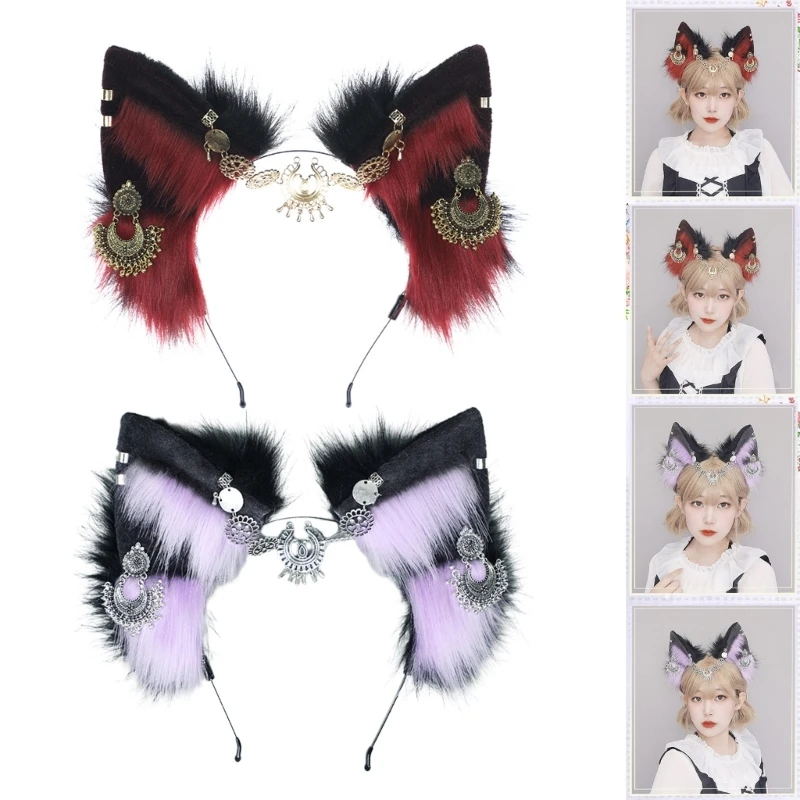 

Сладкая повязка на голову Студенты Прямая трансляция Лента для волос Лисицы Уши Волосы Обруч Красочные