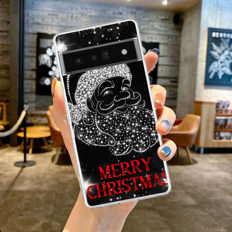 Frohe Weihnachten Handy hülle Abdeckung für Google Pixel 8 7 6 5 4 4xl stoß festes Silikon 7a 6a 5a 4a 3a 3axlpro 5g transparente Hülle – Detail 1