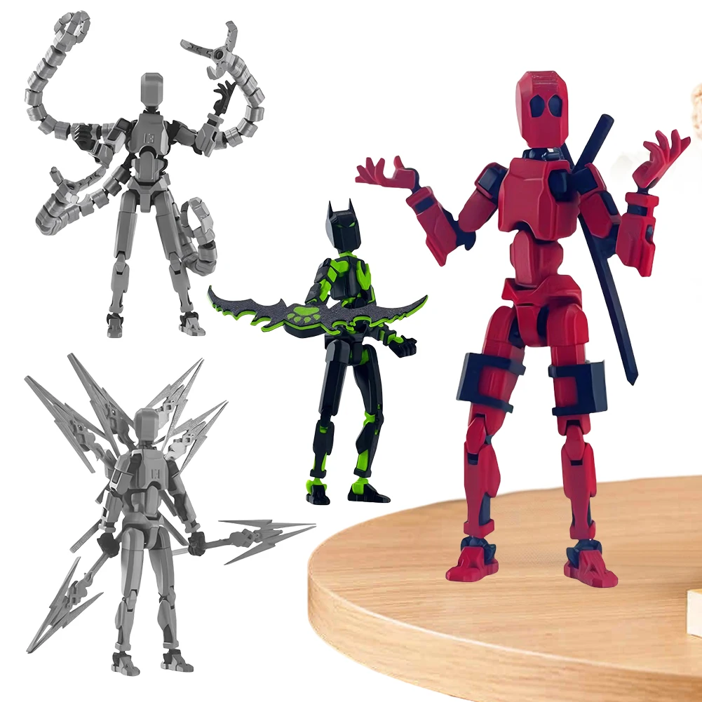 13 3D Printed Action Figure with Multiple Accessories Robot Full Body Mechanical Movable Toy Action Figures Toys Home Desk Decor - 2