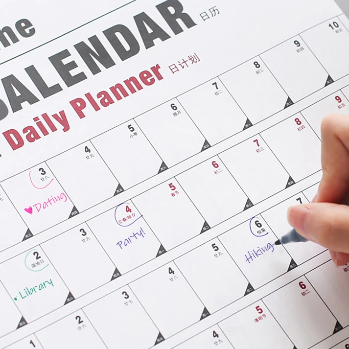 2024 Wall Hanging Calendar Daily Planner Large 366 Days Sheet Memo Pad To Do List Agenda Schedule Adult Child Educational Toys 3