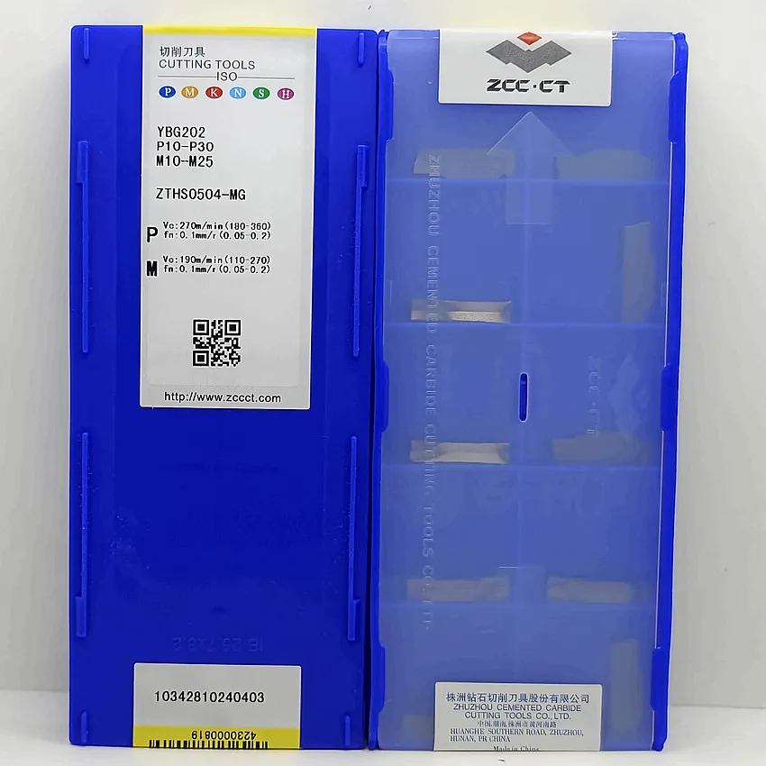 ZTHS0504-MG YBG202/ZTHS0504-MG YBG302 ZTHS0504-MG ZCC.CT CNC 블레이드 카바이드 인서트 선삭 공구 인서트 10 개/상자