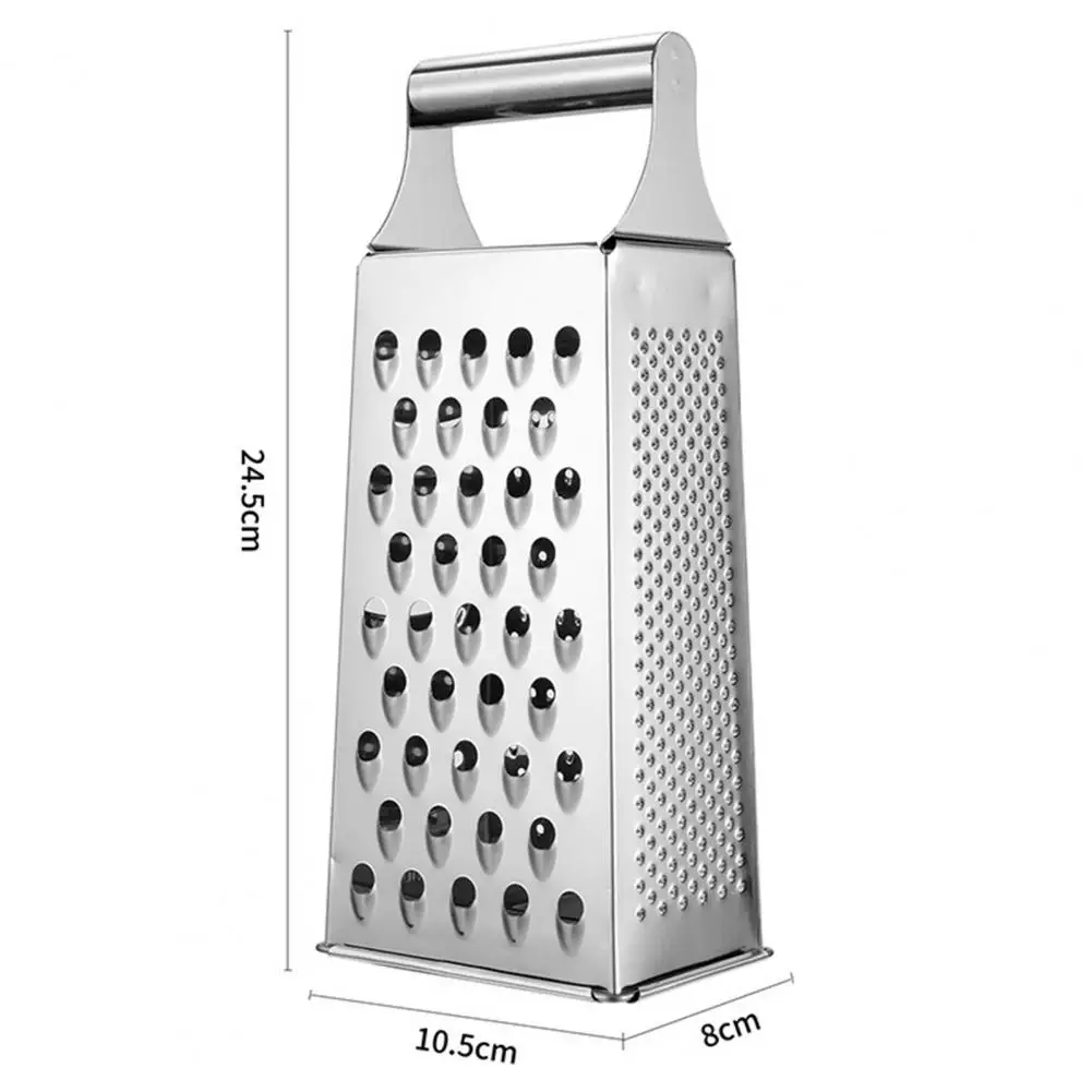 9 Inch 4 Sides Vegetable Grater Stainless Steel Sharp Blade Parmesan Cheese Ginger Carrot Box Grater Professional Kitchen Gadget