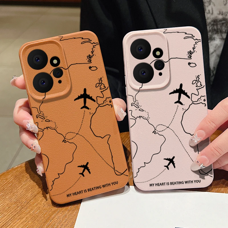 Leather Texture Air Route Pattern Phone Case - Premium TPU Soft Cover