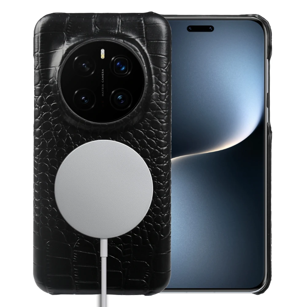 Magnetic Genuine Leather Phone Case with Magsafe Compatibility