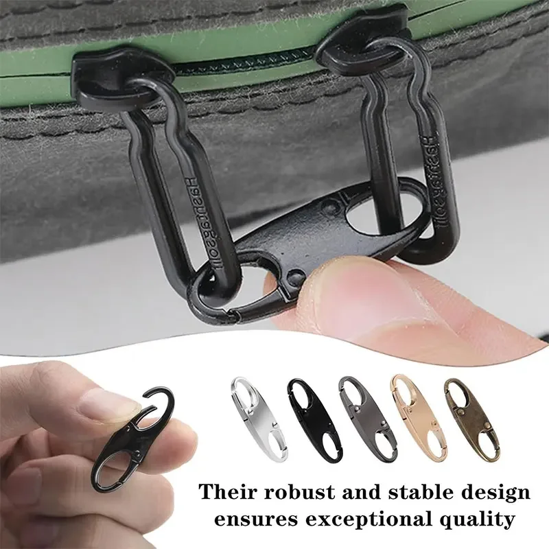 5/10PCS 지퍼 클립 도난 지퍼 잠금 클립 지퍼 슬라이더 Carabiner 클립 지퍼 배낭 야외 교체 당겨