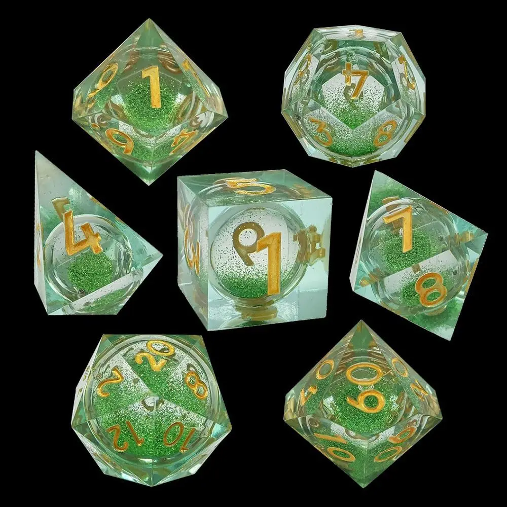 

Creative Liquid Fluid Polyhedral Dices 7Pcs/Set New Resin Dice Set Table Games Accessory D6 D8 D10 D12 D20 For D&d DND