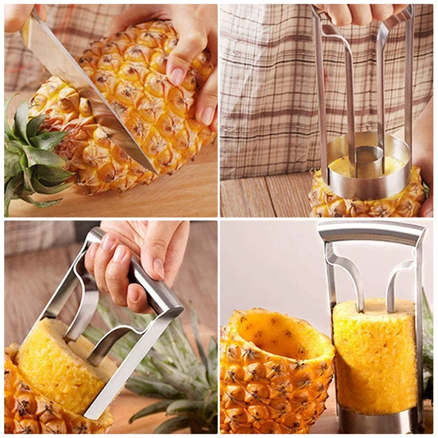 Coupe Ananas,Coupeur D'ananas en Acier Inoxydable,Éplucheur D'ananas Coupes, Ananas Peeler pour la Maison et la Cuisine