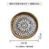 Korean Handmade Rattan Round Shell Tray Household Cake Bread Breakfast Basket Snacks Dried Fruit Plate Home Decoration Ornaments 4