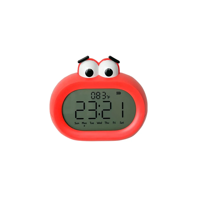 Kids Alarm Clock Cute ABS Plastic Funny Best Decorative White/Red