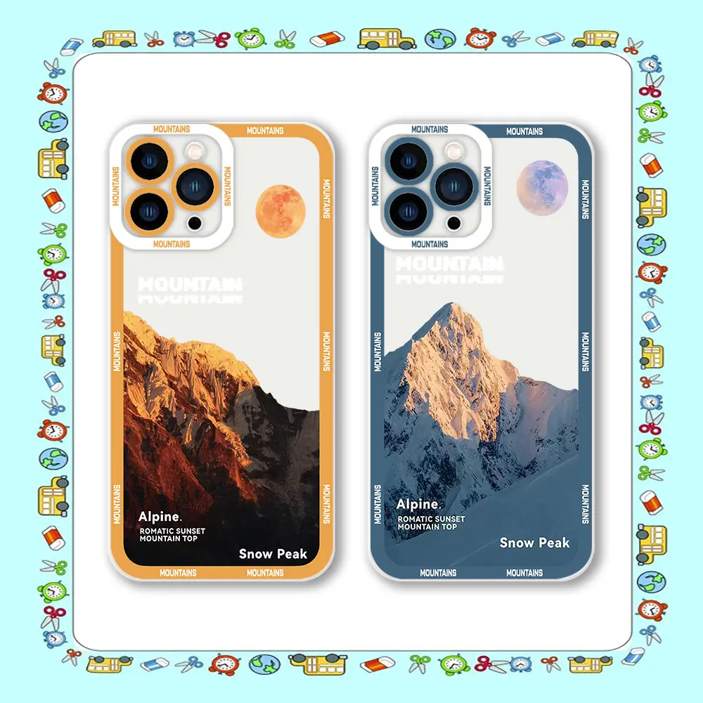 

Snow Mountain Sunset Moon Case For Samsung A73 A72 A71 A53 A51 A51 A50 A42 A33 A32 A31 A30 A23 A22 A21S A20S A13 A12 A52S Cover