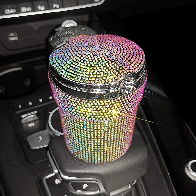 Auto popelník přenosné bling cigareta bezdýmný cylindr pohár držák s modrá LED lehký indikátor auto příslušenství pro ženy