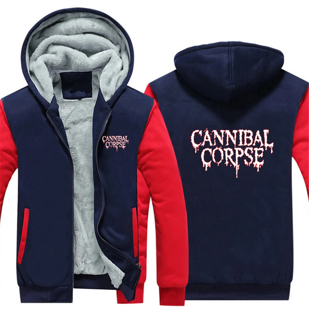 Mens Autumn Winter Thickened Hoodie Cardigan Zipper