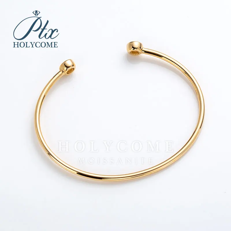 

2022 D цветной круглый браслет с посеребренным покрытием 18K GOLD Moissanite RING holycome reddit GRA Сертифицированный