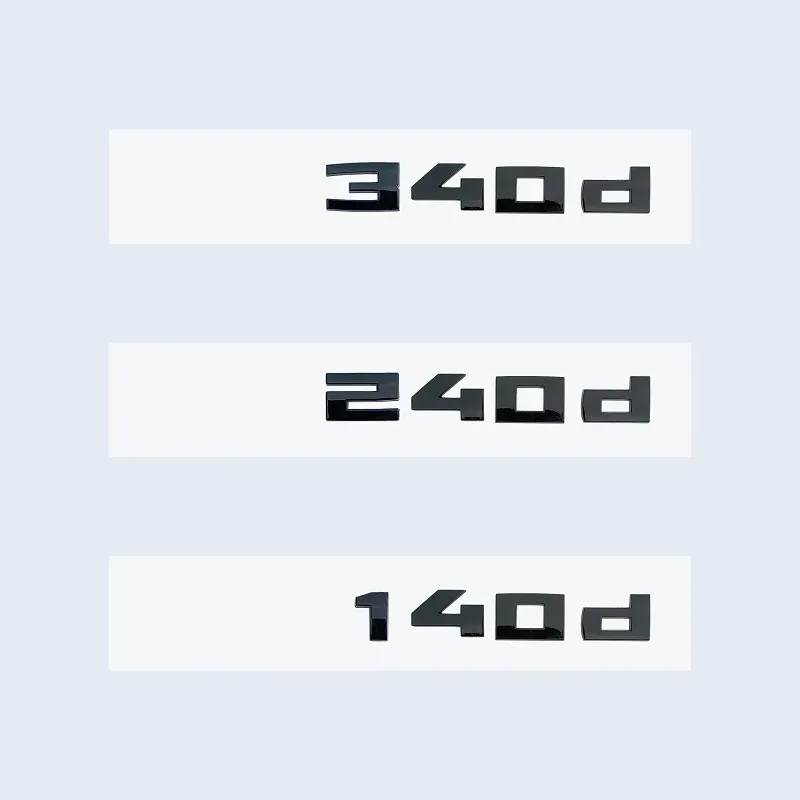 글로시 블랙 3D 레터링 M340d M240d M235d M140d 엠블럼 1 2 3 시리즈 F30 F31 F35 F40 F46 G42 G2 차량 트렁크 스타일링 스티커