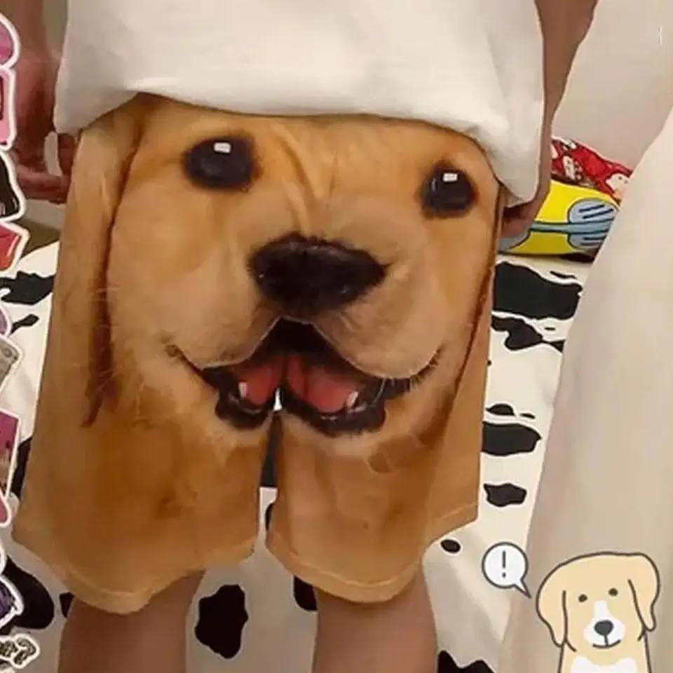Pantaloncini Uomo Con Stampa Cani Divertente - Casual Estate Spiaggia - Tessuto Morbido E Traspirante
