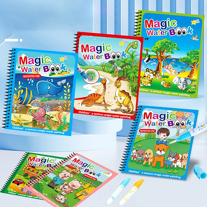 

DIY Magic Drawing Books for Kids Reusable Graffiti Color Filling Book Baby Early Education Montessori Toys Water Coloring Book