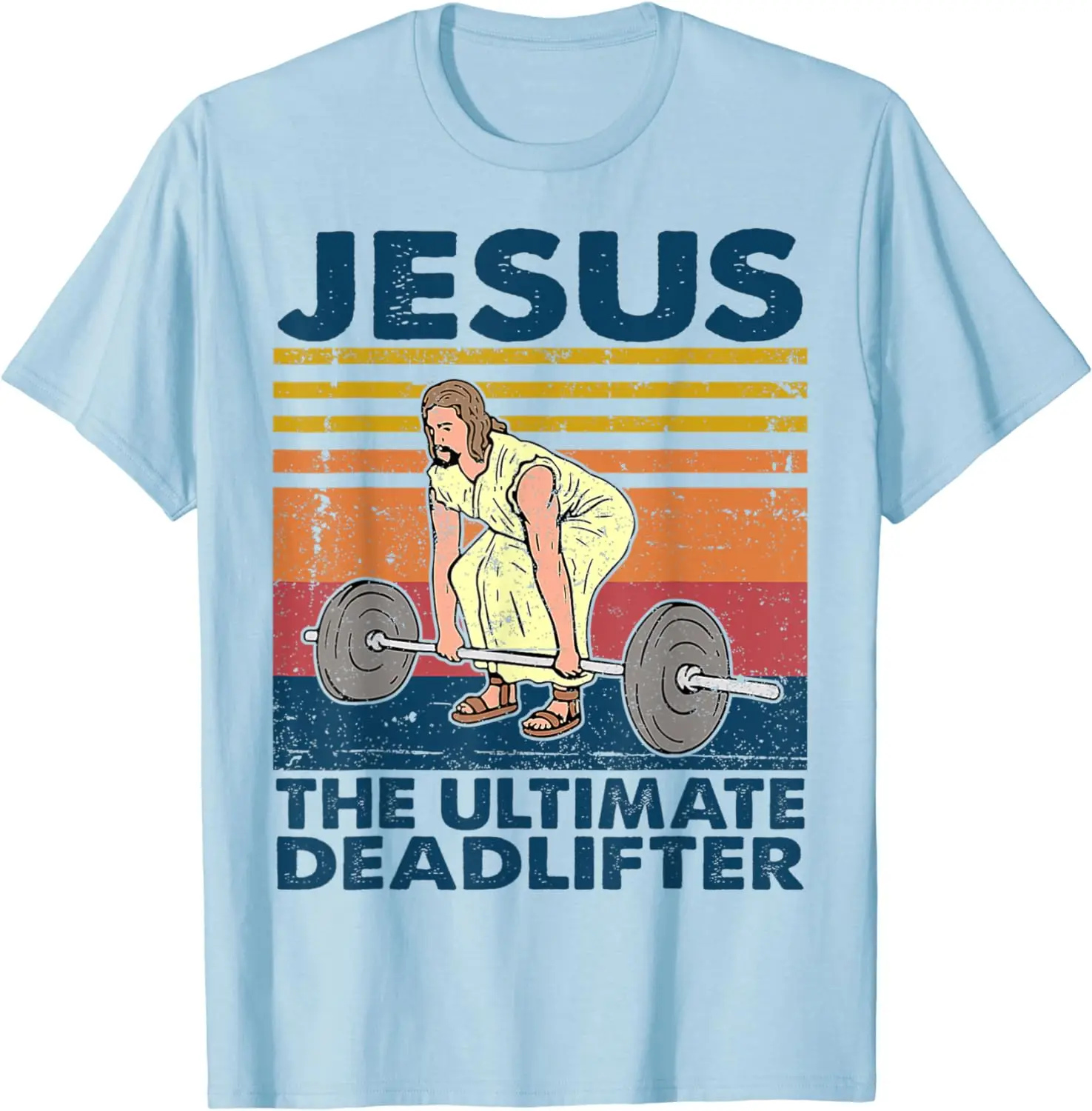 

Vintage Jesus The Ultimate Deadlifter Funny Christian Gym T-Shirt