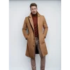 New men's coat warm mid-length solid color autumn and winter coat youth daily men's coat 2