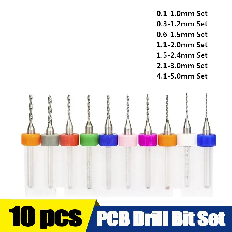 

10pcs 0.1-5.0mm 3.175mm Shank Micro Drill Bit Set PCB Drill Bit Print Circuit Board CNC Drilling Bit