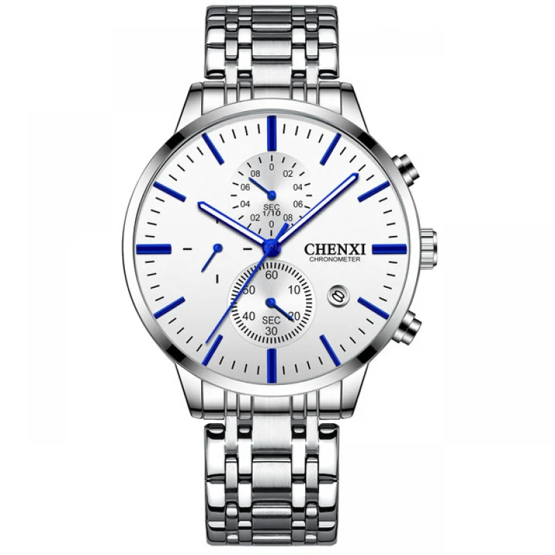 Most Sold Steel Band Multifunction Sport Watch Men's High Quality Japanese Movement Waterproof Wristwatch
