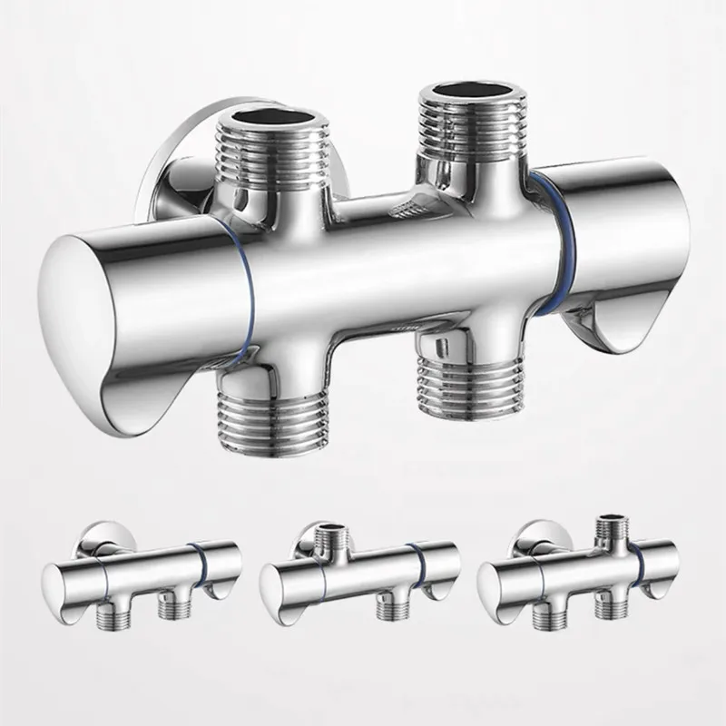 G1/2 Three-way Triangle Valve One Into Two Out Double Water Angle Valve ...